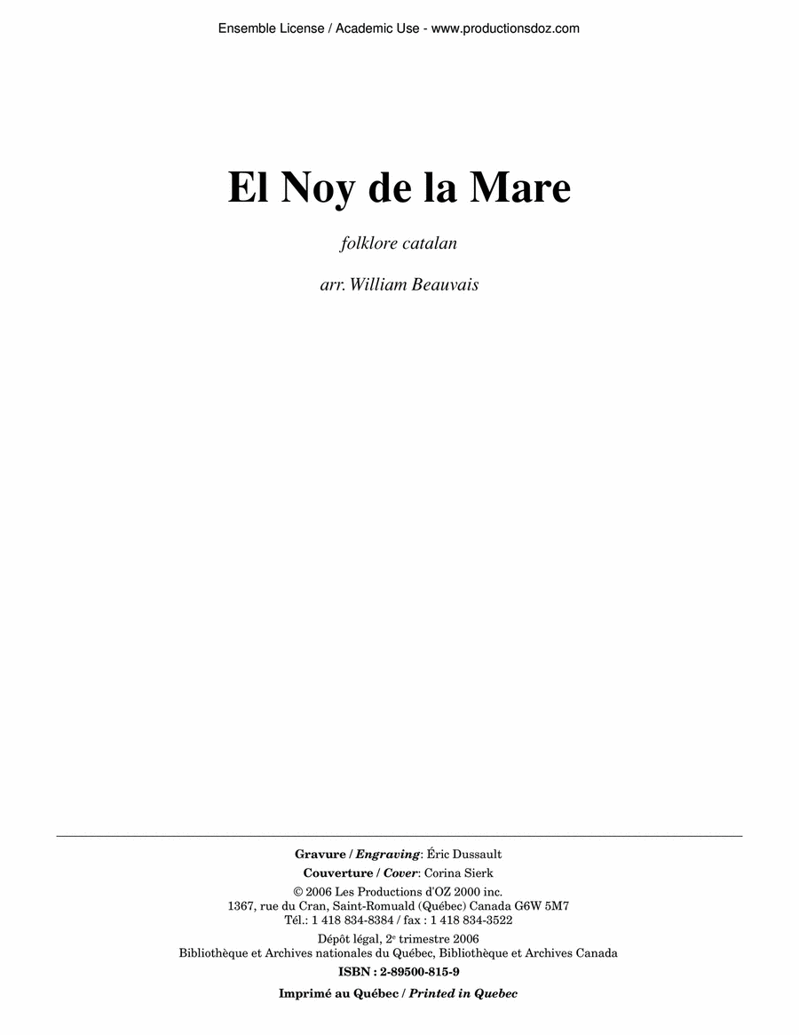 El Noy de la Mare El Noy de la Mare Guitar Ensemble scores gallery preview page 1
