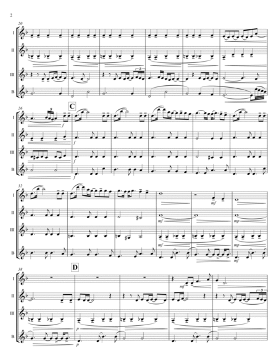 Skyfall Clarinet Quartet scores gallery preview page 2