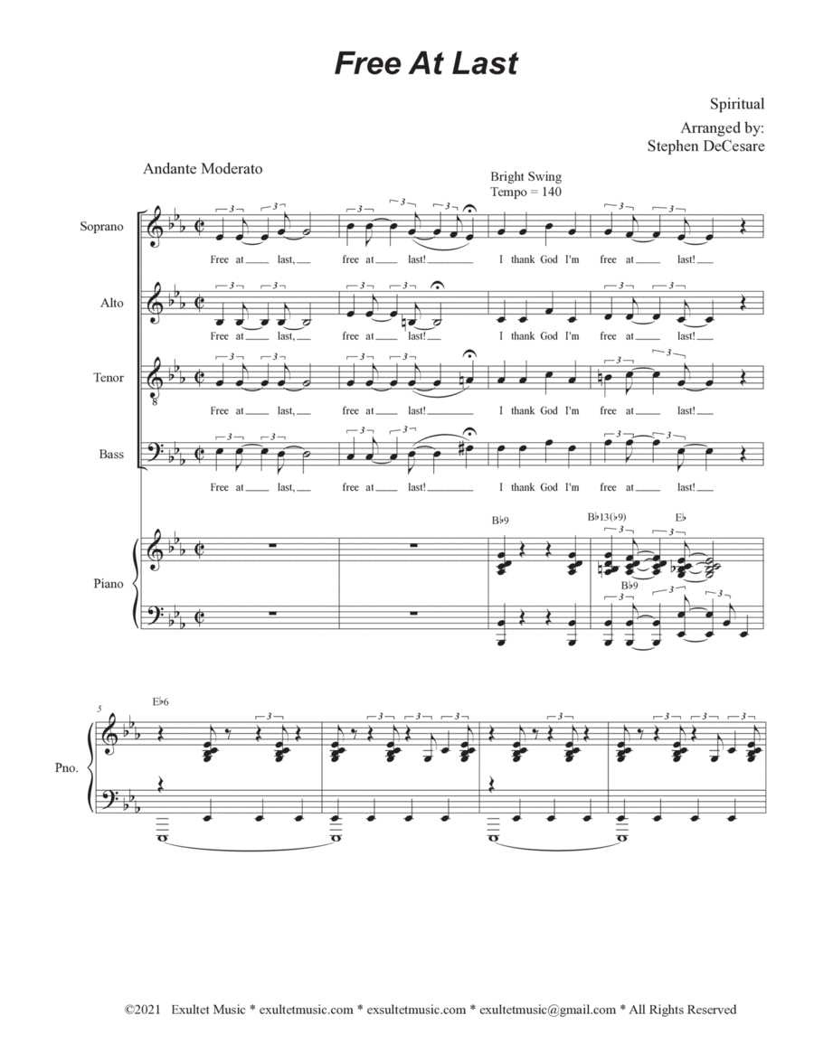 Free At Last (SATB) image number null