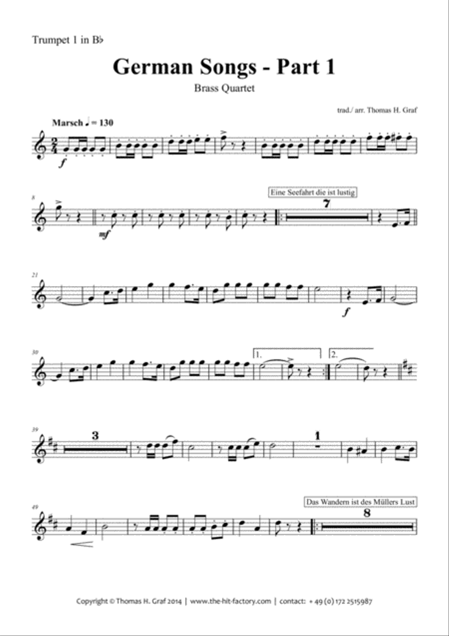 German Songs Part 1 - Oktoberfest - Brass Quartet Brass Quartet scores gallery preview page 4