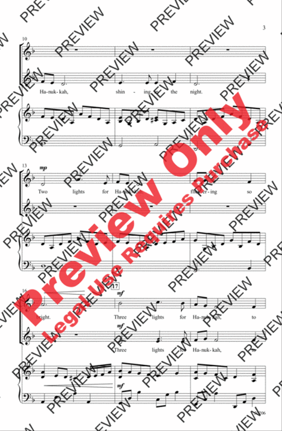Eight Lights for Hanukkah 2-Part scores gallery preview page 3
