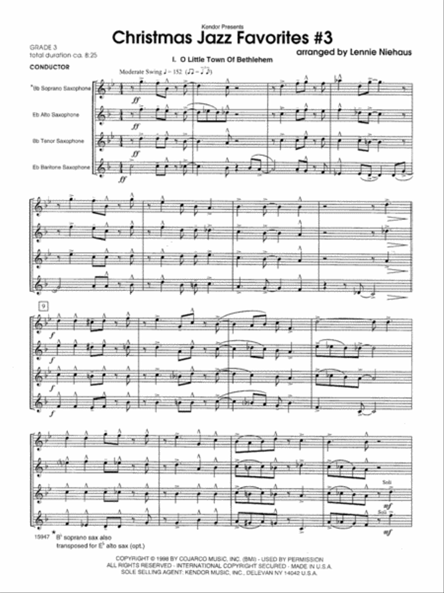 Christmas Jazz Favorites #3 Saxophone Quartet scores gallery preview page 2