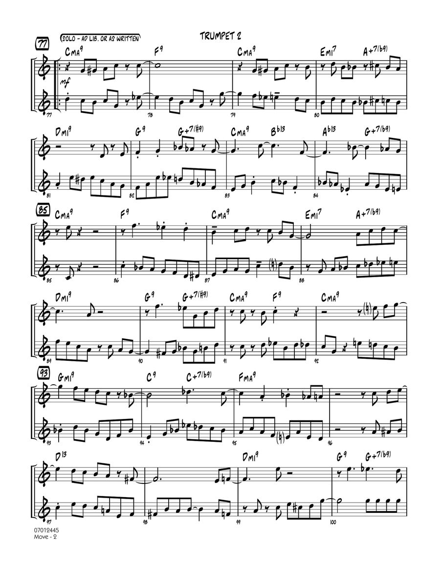 Move - Trumpet 2 Jazz Ensemble scores gallery preview page 2