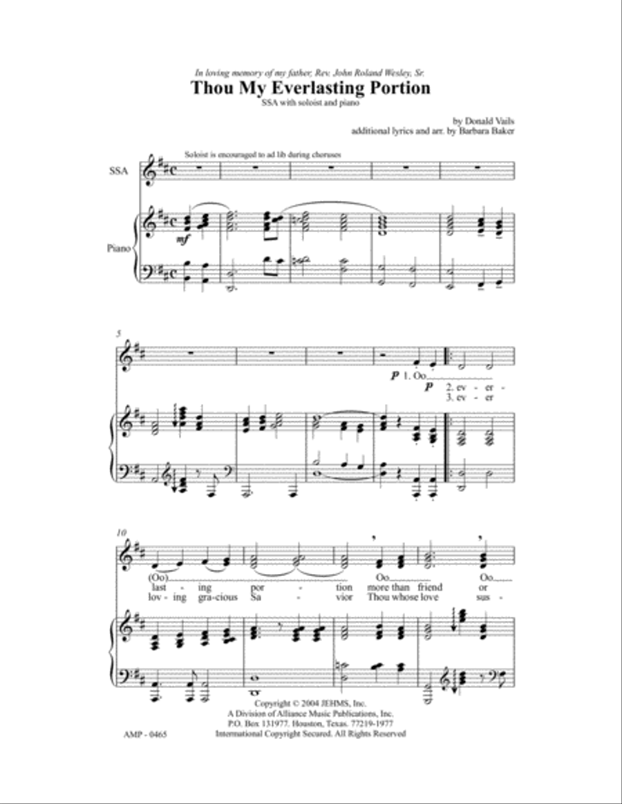 Thou My Everlasting Portion SSA scores gallery preview page 2