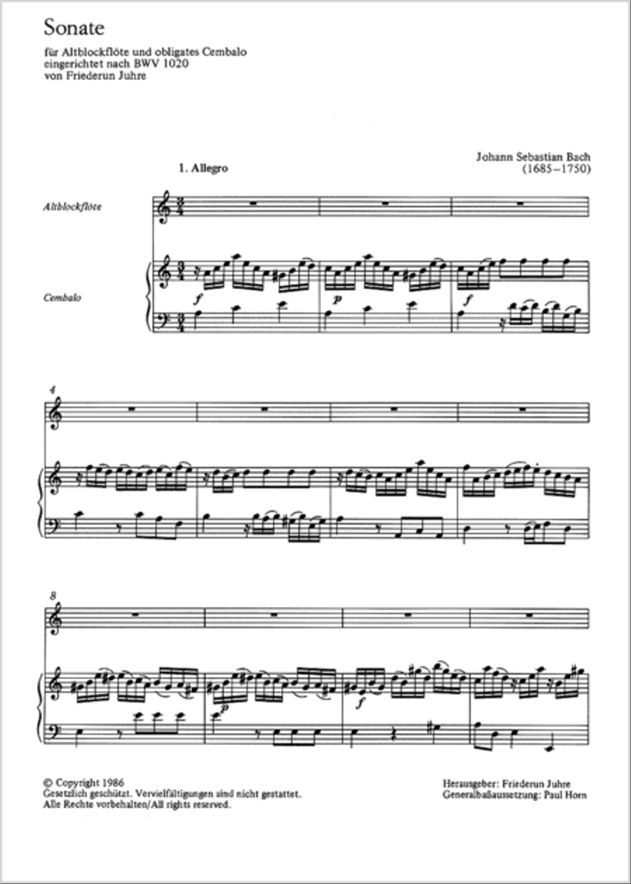 Sonata in G minor Sonata in G minor Recorder scores gallery preview page 2