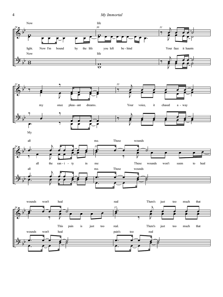My Immortal SSAA scores gallery preview page 4