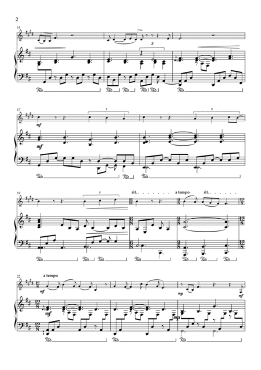 Hooked On The Memory Of You Bass Clarinet scores gallery preview page 2