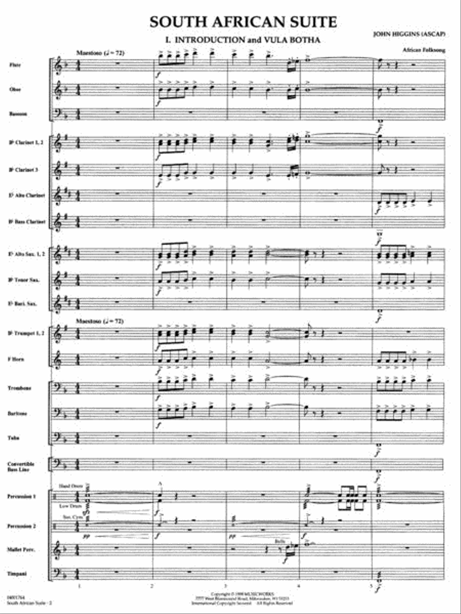 South African Suite Concert Band scores gallery preview page 2