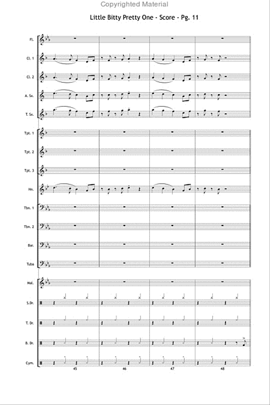 Little Bitty Pretty One Little Bitty Pretty One Marching Band scores gallery preview page 12
