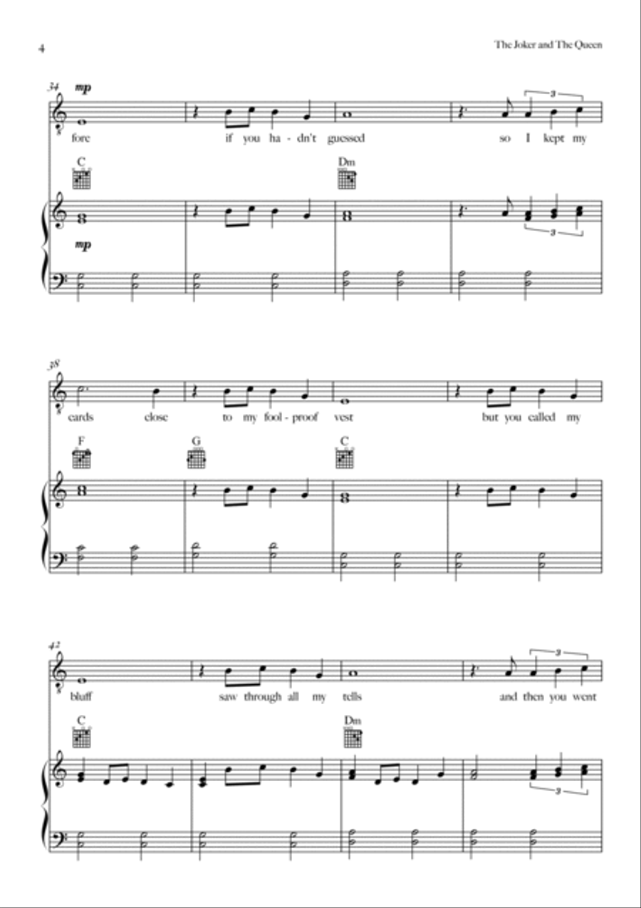 The Joker And The Queen (feat. Taylor Swift) Piano, Vocal, Guitar scores gallery preview page 4