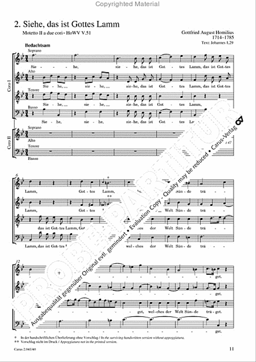 Motets and arias for choirs collected and edited by Johann Adam Hiller, vol. 4 Voice Solo scores gallery preview page 12