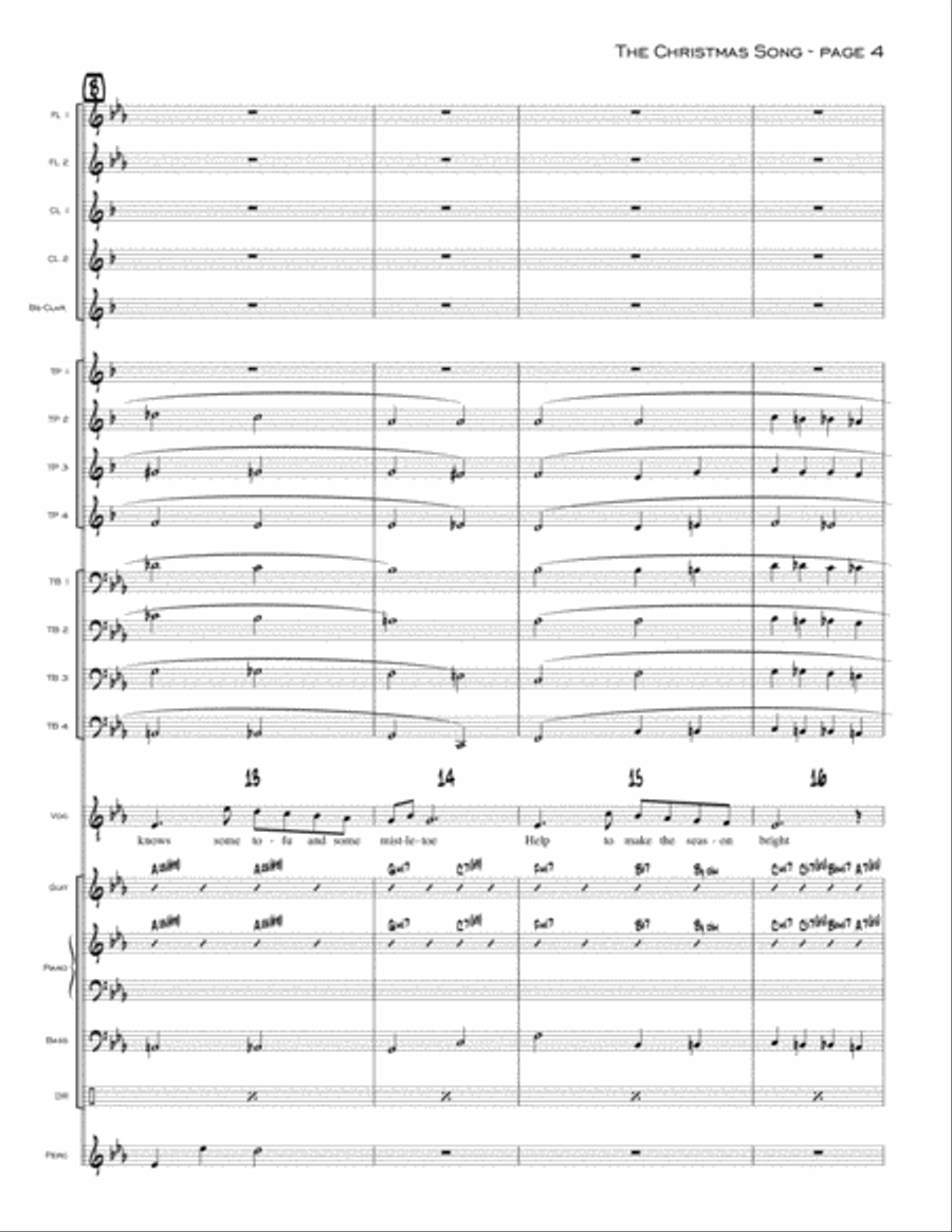 The Christmas Song (Chestnuts Roasting On An Open Fire) Jazz Ensemble scores gallery preview page 4