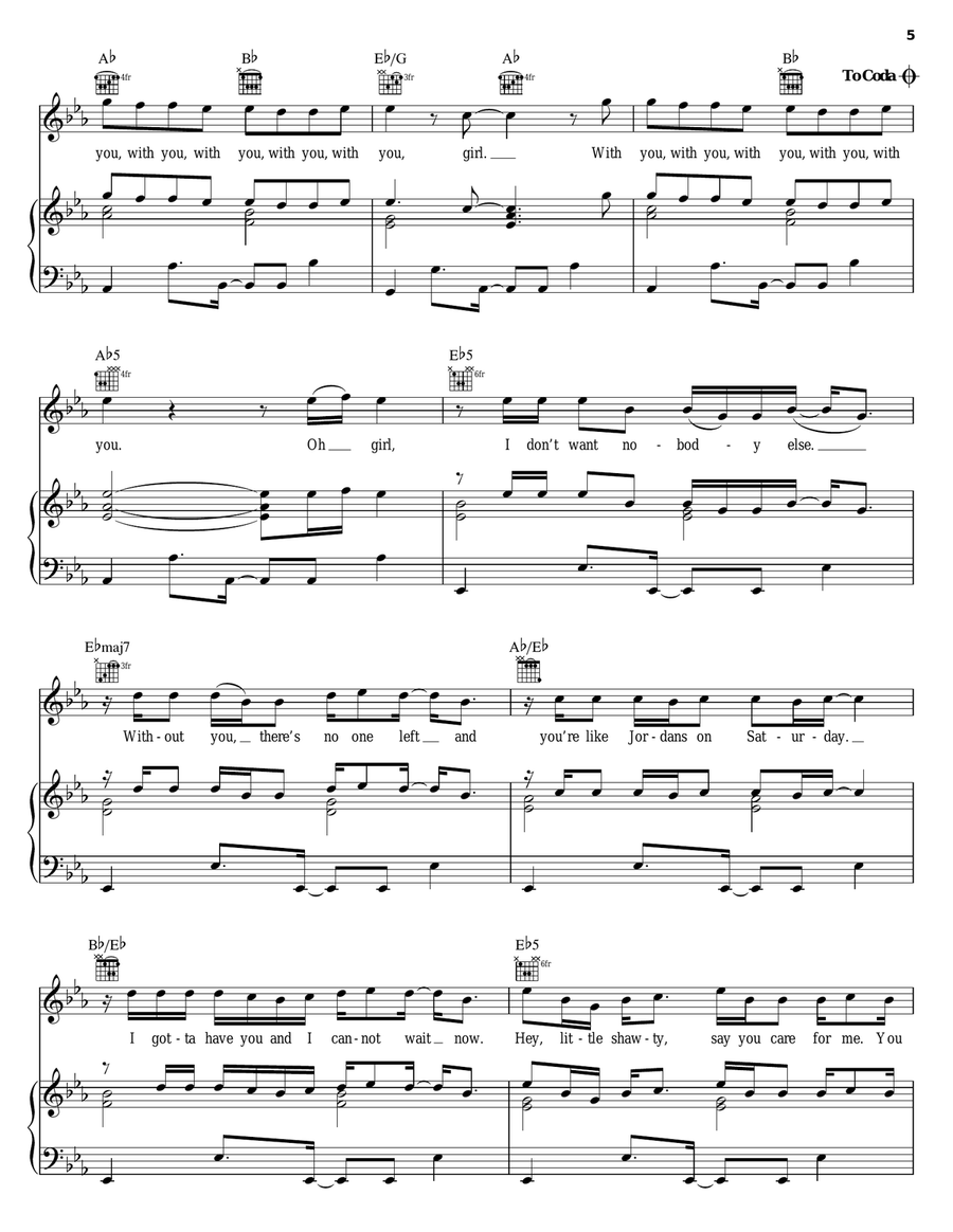 With You Piano, Vocal, Guitar scores gallery preview page 5
