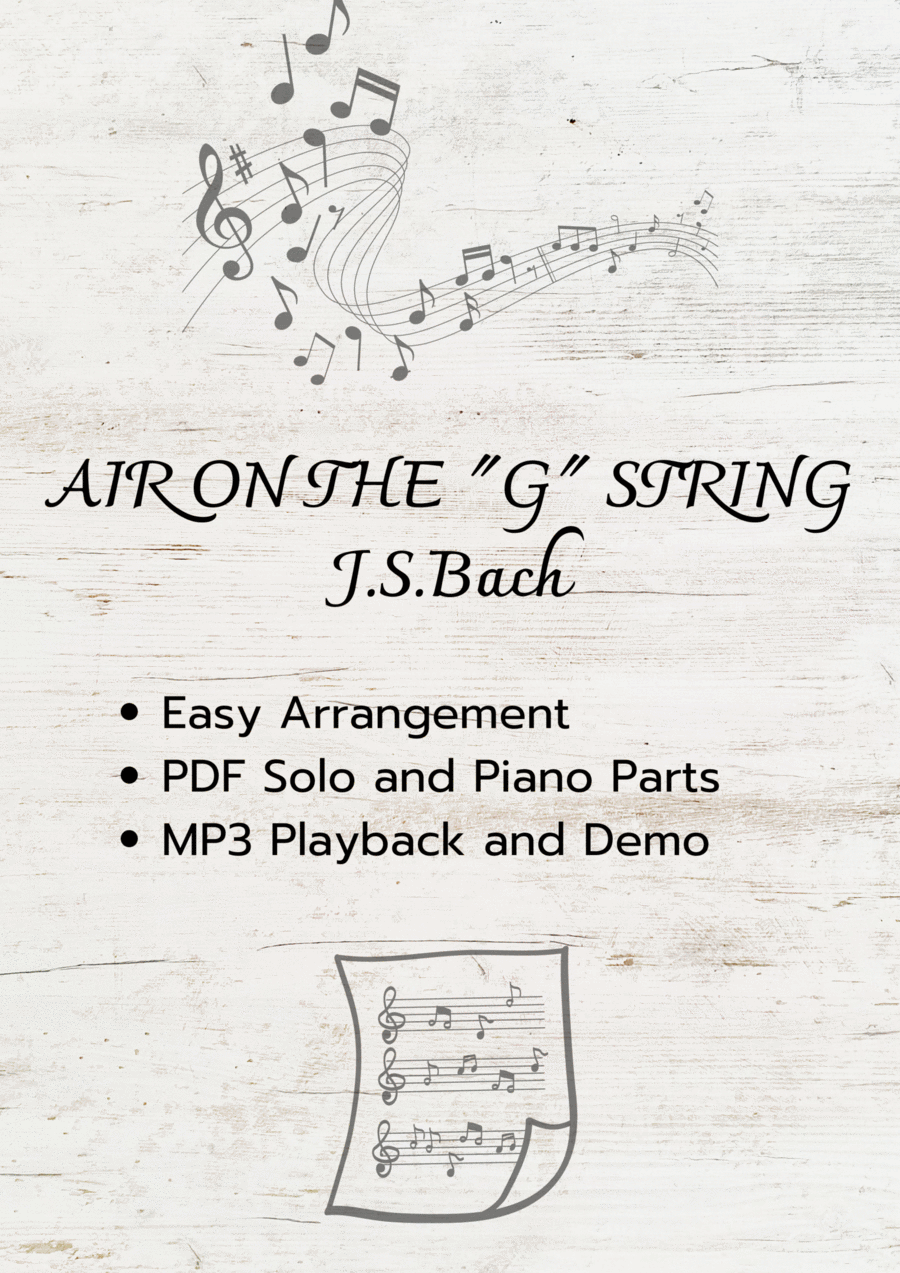 Air On The G String (Bach) - PDF Sheet Music + MP3 Playback Piano scores gallery preview page 1