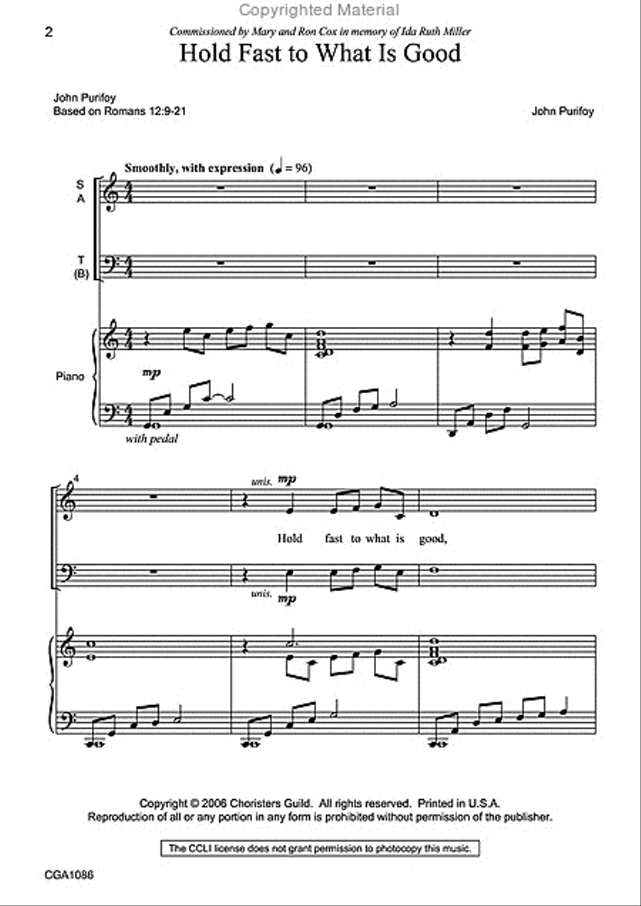 Hold Fast to What Is Good 4-Part scores gallery preview page 2