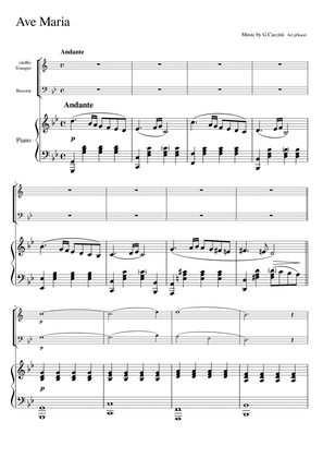 Caccini "Ave Maria" Piano Trio, trumpet & bassoon