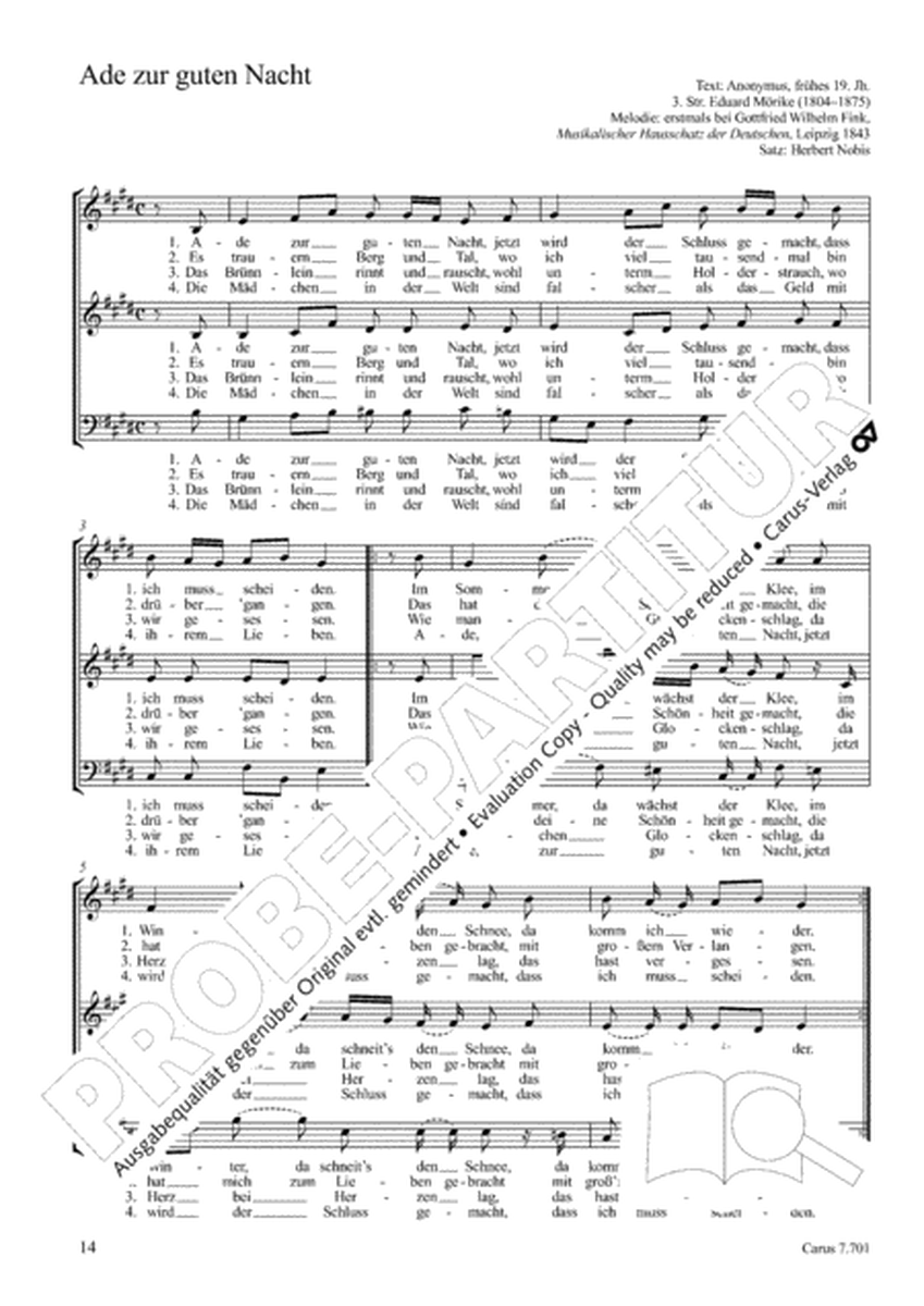 15 Volkslieder fur dreistimmigen gemischten Chor