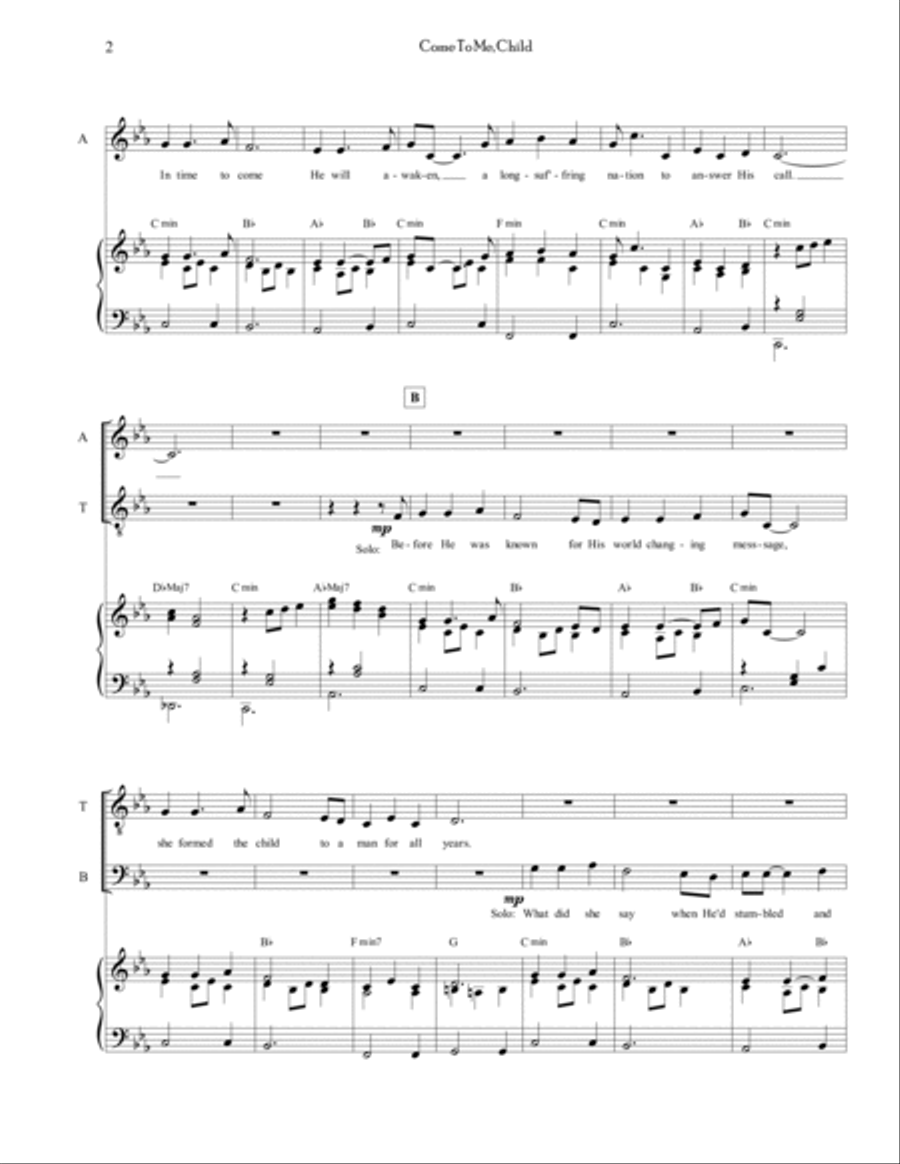 Come To Me, Child (A Song of Mary) 4-Part scores gallery preview page 3