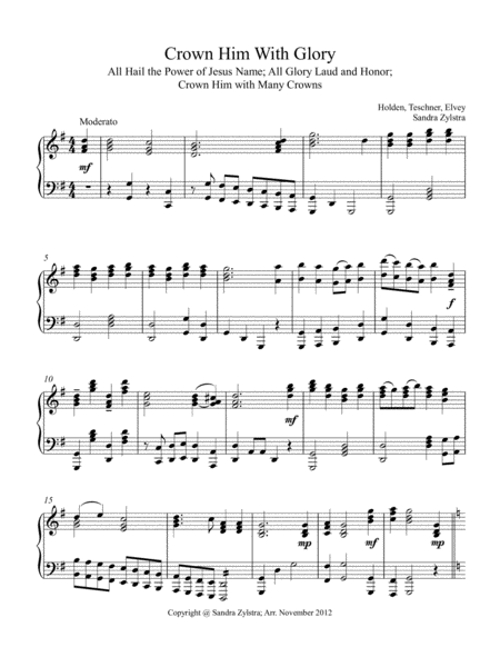 Crown Him With Glory (intermediate piano solo) image number null
