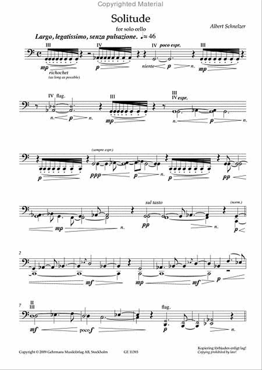 Solitude Cello Solo scores gallery preview page 2