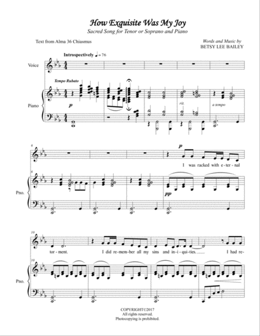 How Exquisite Was My Joy - vocal solo High Voice scores gallery preview page 2