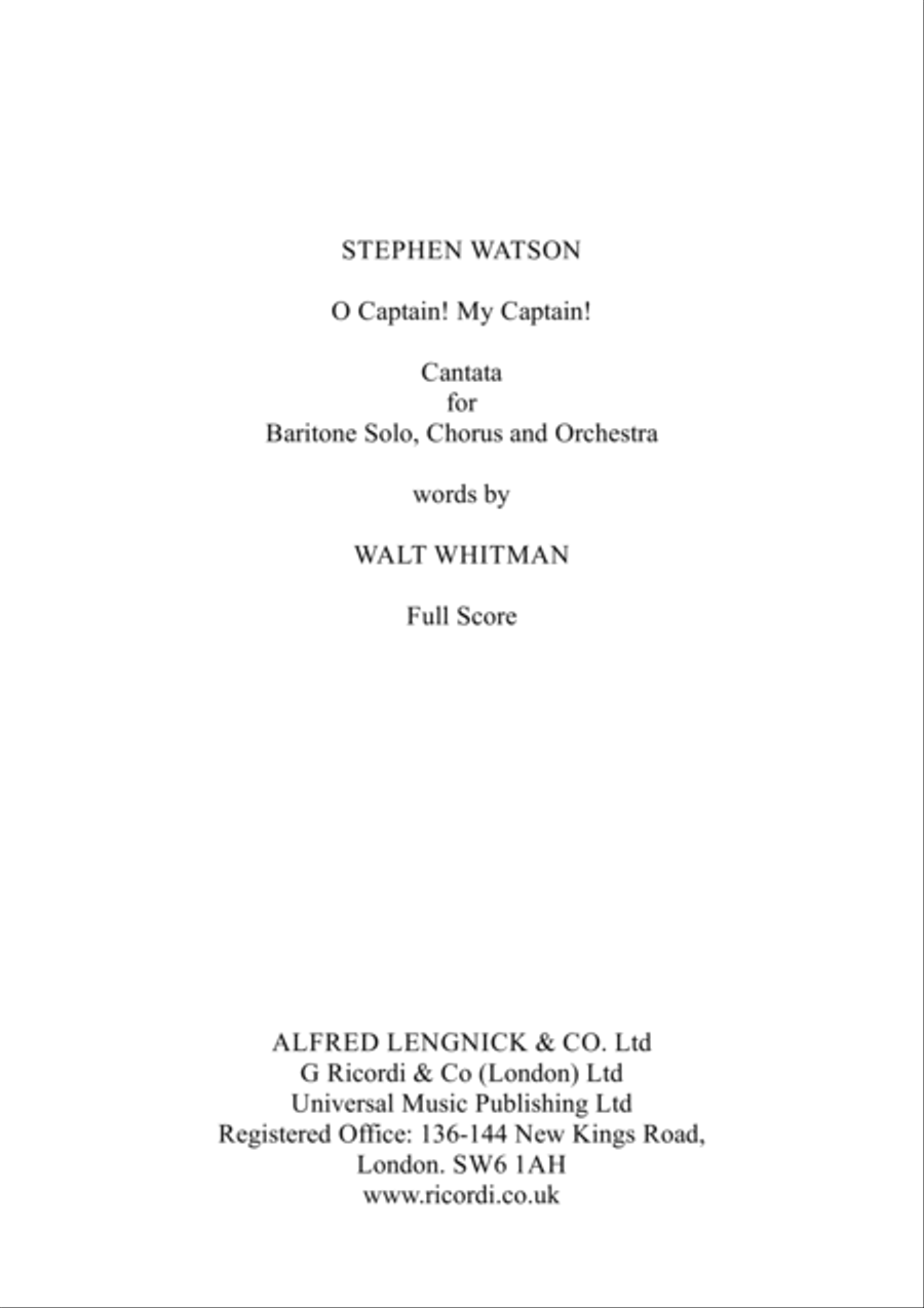 O Captain! My Captain! O Captain! My Captain! Choir scores gallery preview page 1