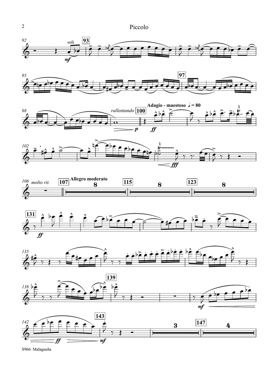 Malagueña (from Andalucia) (arr. James Barnes) - Piccolo Concert Band scores gallery preview page 2