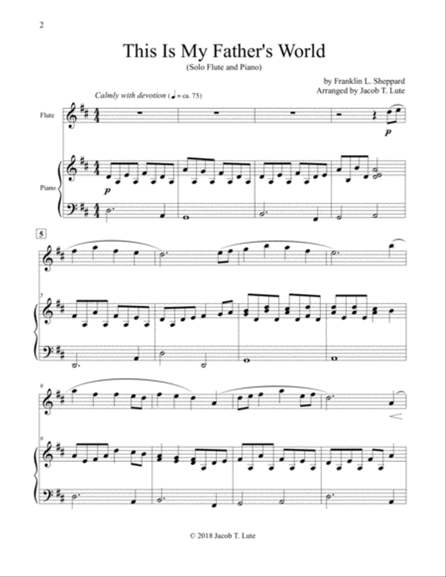 This Is My Father's World - Flute & Piano Flute Solo scores gallery preview page 2