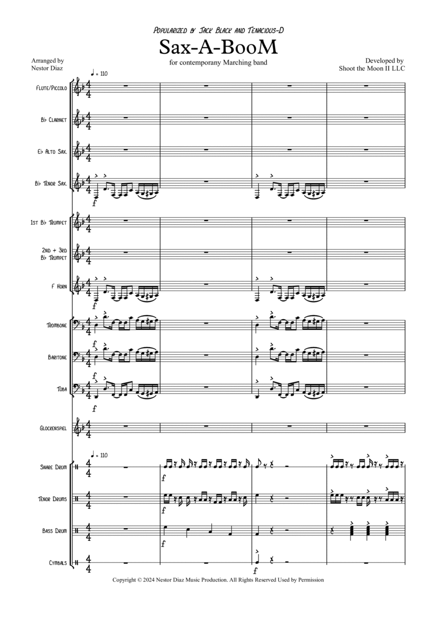 Sax-A-Boom Marching Band scores gallery preview page 1