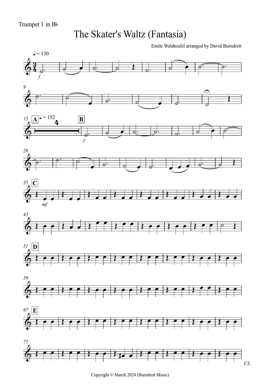 The Skater's Waltz (Fantasia) for Brass Quartet Brass Quartet scores gallery preview page 6