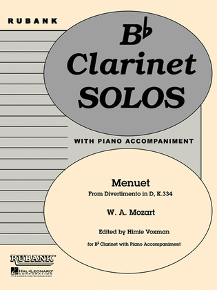 Book cover for Menuet from Divertimento in D, K. 334