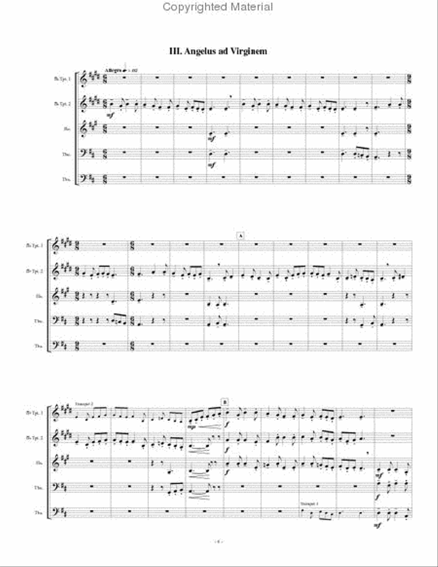 3 Medieval Carols Brass Quintet scores gallery preview page 7