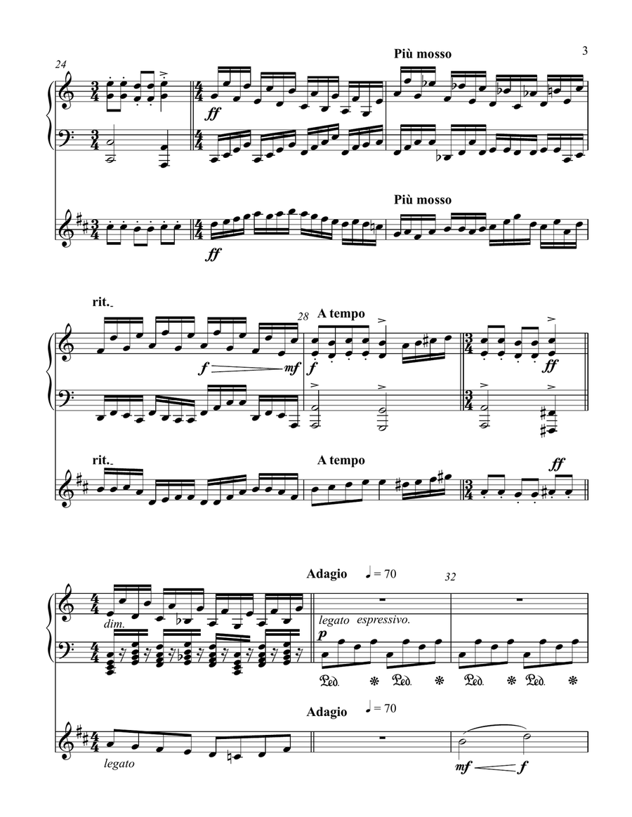Duet for Piano and B-flat Clarinet Woodwind Duet scores gallery preview page 3