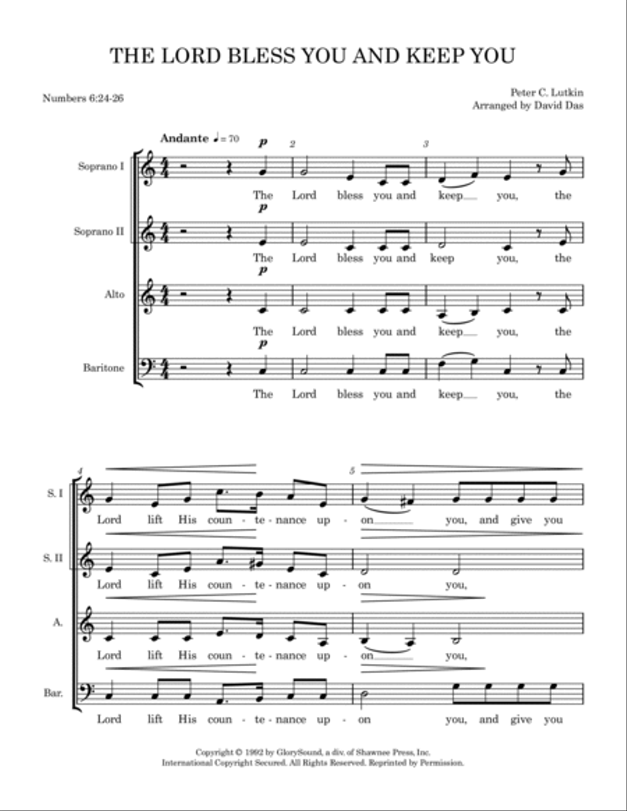 The Lord Bless You and Keep You (SSAB A Cappella) A Cappella scores gallery preview page 2