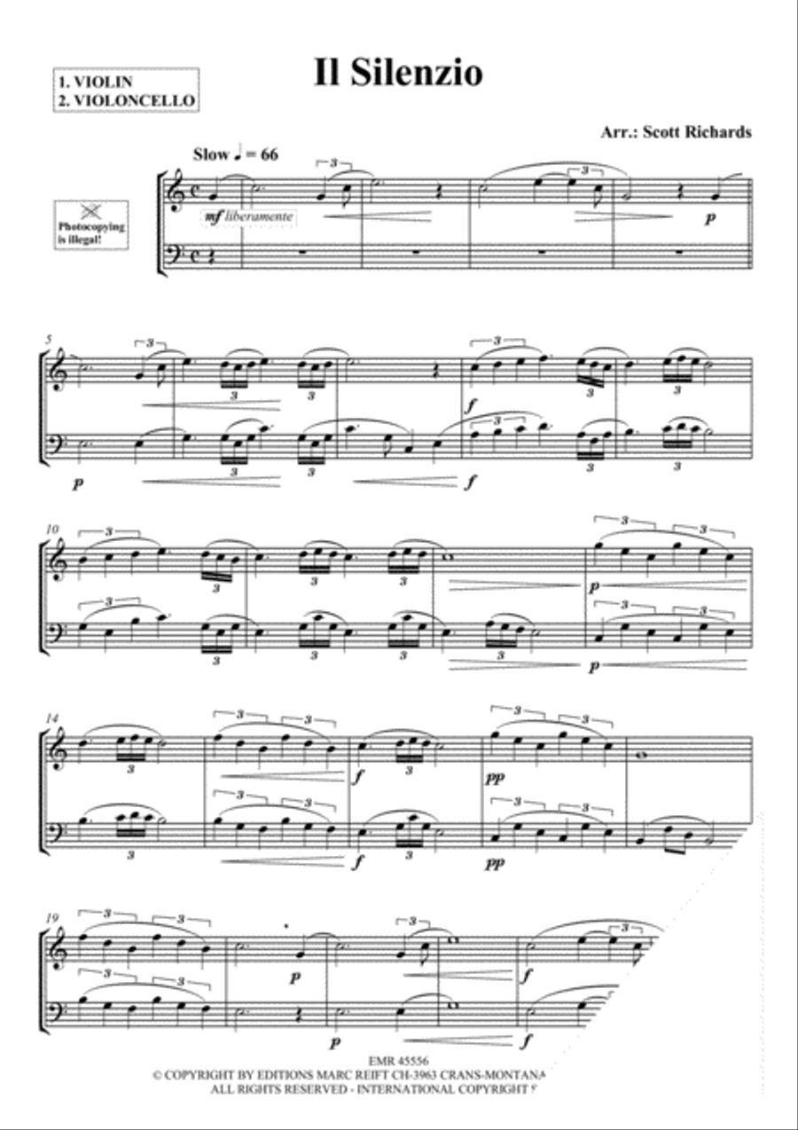 Il Silenzio Cello scores gallery preview page 3