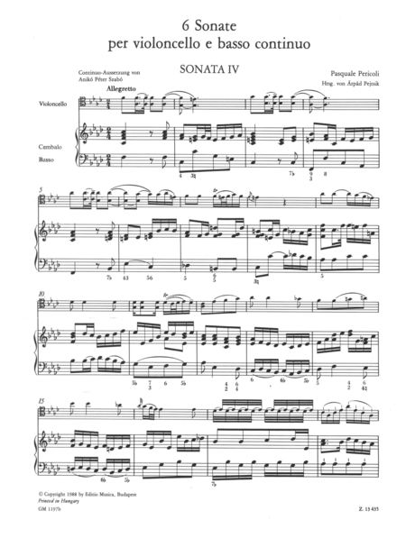 6 Sonatas for cello
