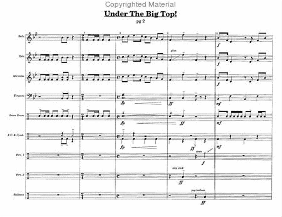 Under The Big Top Percussion Ensemble scores gallery preview page 3