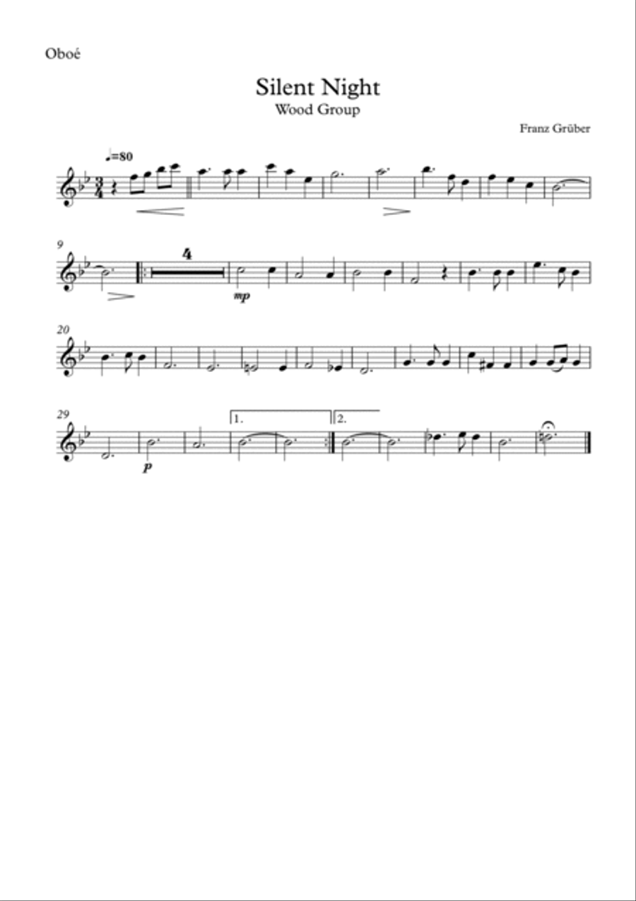 Silent Night - Wood Group Woodwind Ensemble scores gallery preview page 4