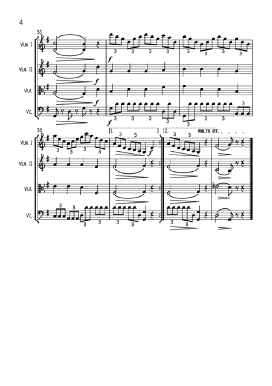 Mozart Rondo from Master & Commander - String Quartet String Quartet scores gallery preview page 4