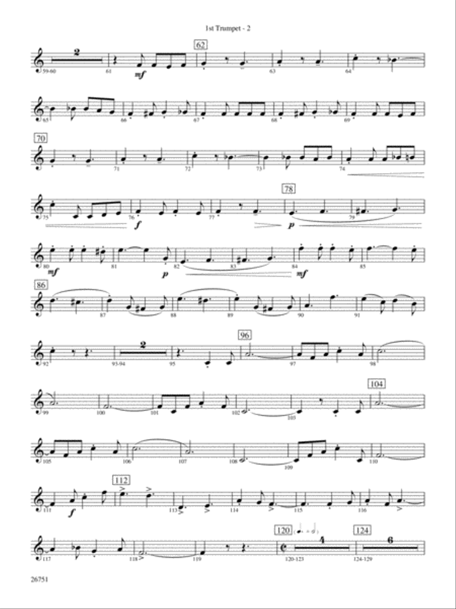 Sousa Palooza: 1st B-flat Trumpet Concert Band scores gallery preview page 2