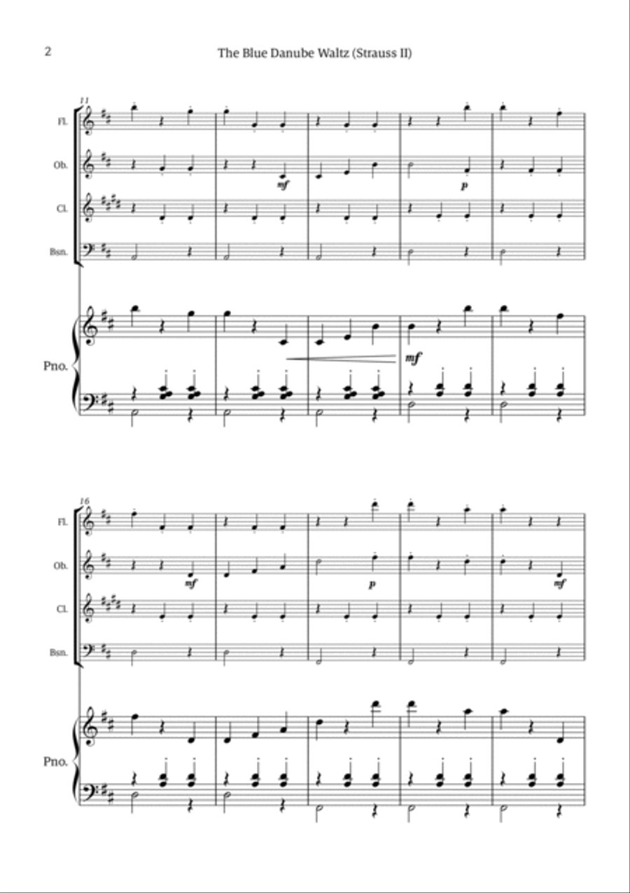 The Blue Danube Waltz Chamber Music scores gallery preview page 2