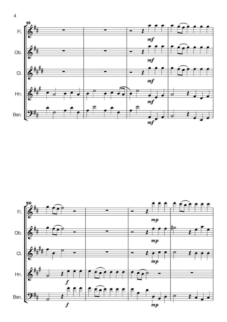 Handel - Alla Hornpipe from Water Music Suite for Wind Quintet Woodwind Quintet scores gallery preview page 4