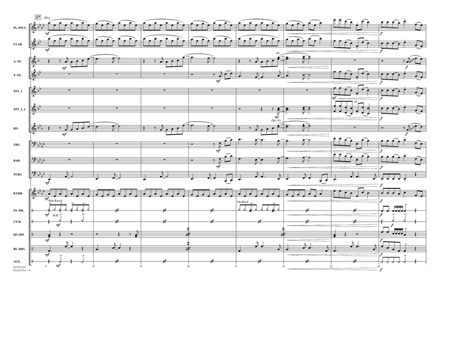 Good Time - Conductor Score (Full Score) Marching Band scores gallery preview page 4