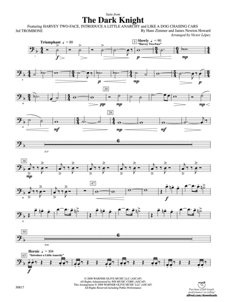 The Dark Knight, Suite from: 3rd Trombone