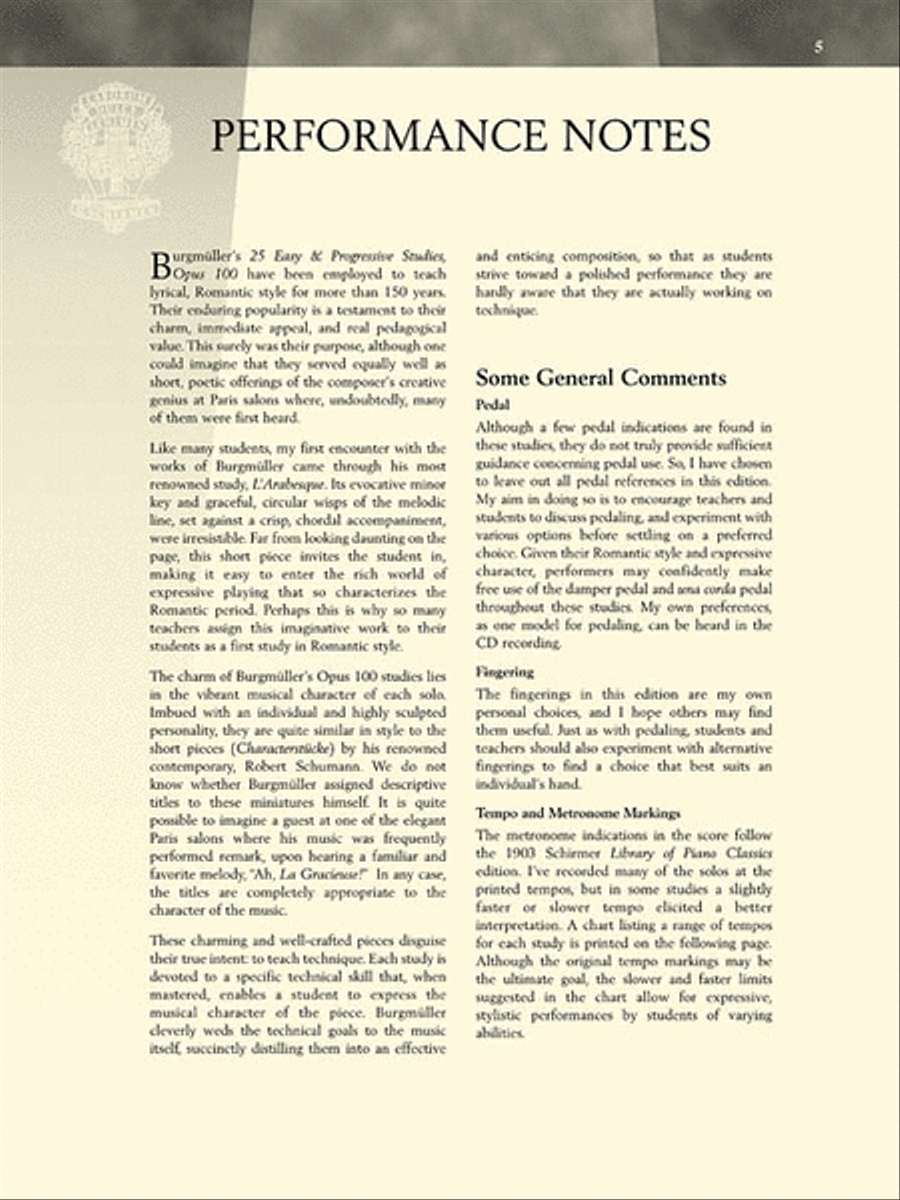 Burgmüller – 25 Progressive Studies, Opus 100 Piano Method scores gallery preview page 5