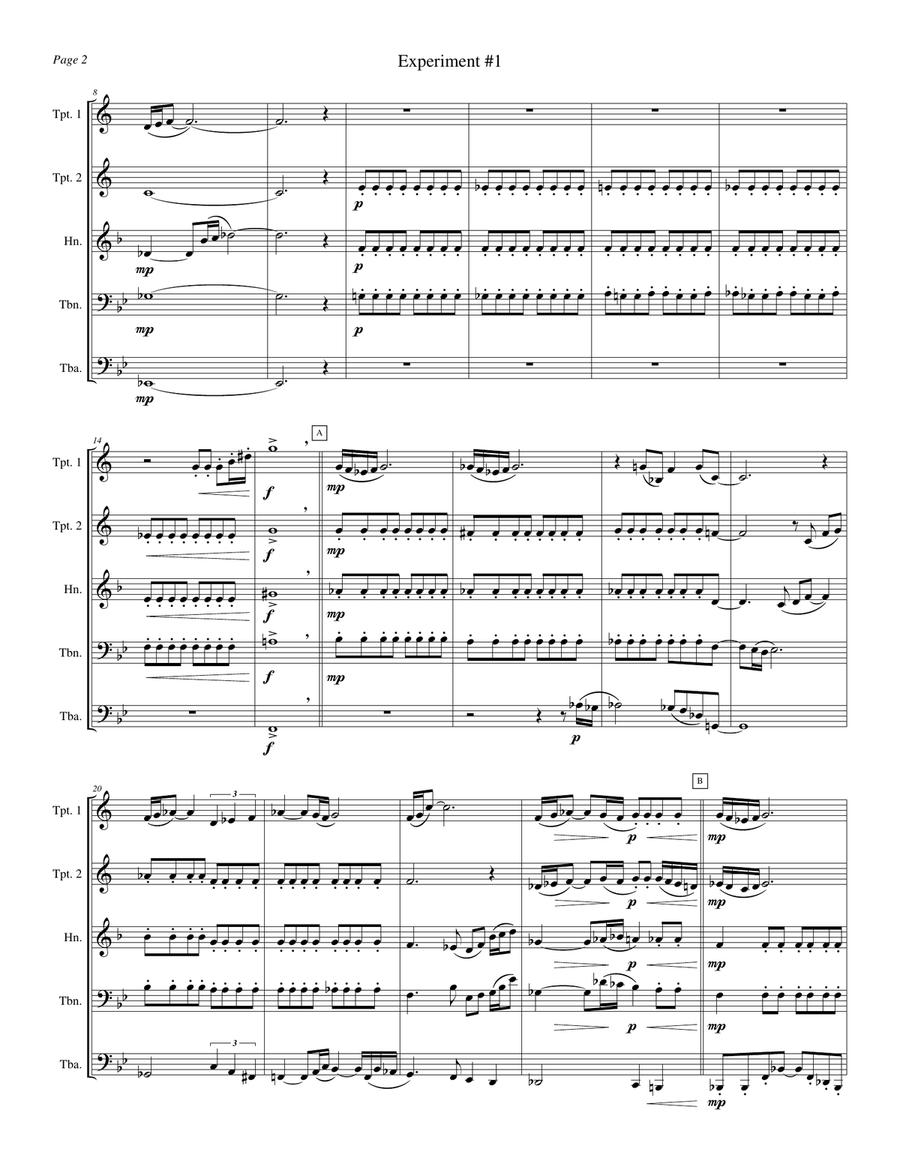 Experiment #1 Brass Quintet scores gallery preview page 4