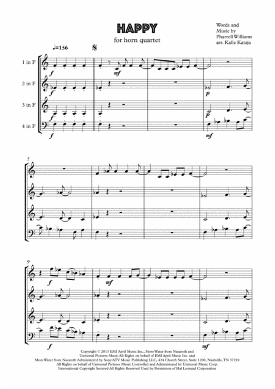Happy Brass Ensemble scores gallery preview page 1