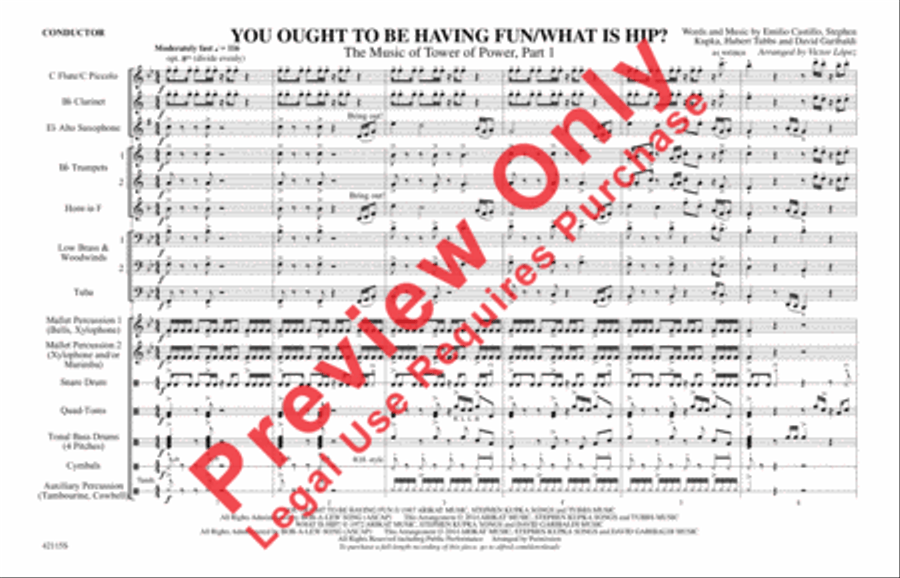 You Ought to Be Having Fun / What Is Hip? Marching Band scores gallery preview page 2