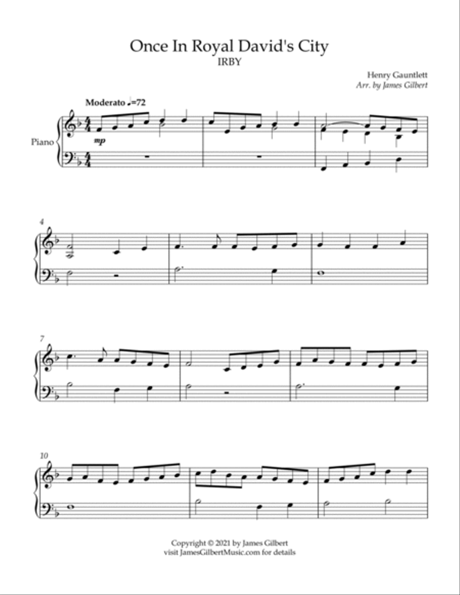 Once In Royal David's City Piano Solo scores gallery preview page 2