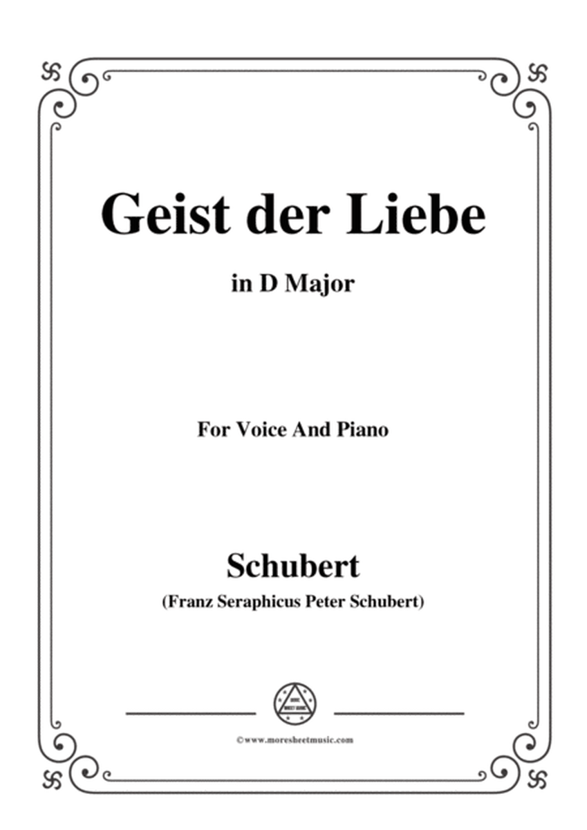 Schubert-Geist der Liebe,Op.118 No.1,in D Major,for Voice&Piano image number null